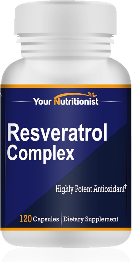 Résvératrol complexe Potent antioxydants, 120 capsules, 60 jours