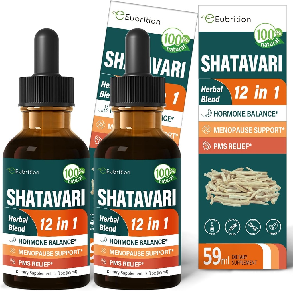 Shatavari Extrakt Hormon Harmony Tropfen für Frauen Estrogen Balance, Roter Klee, Dong Quai & Black Cohosh Ergänzung für Menopause Relief, PMS Unterstützung w/Wild Yam, Vitex Berry. 4 Unze