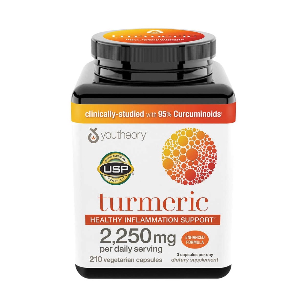Soutien à l'inflammation saine curcuma juvénile, formule améliorée (2250mg par jour) 210 Nombre (paquet de 1)