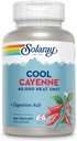 SOLARAY Cool Cayenne Pfeffer 40.000 HU, Cayenne Pfeffer Kapseln, Verdauungshilfe, Bio-Cool-Prozess, Lab Verified, 60-Day Geld-Back-Garantie, 90 Servietten, 180 VegCaps