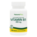 Natures Plus Vitamin B1 (Thiamin HCI), Sustained Release - 300 mg, 90 vegetarische Tabletten - Glutenfrei - 90 Servierungen