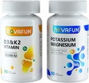Magnésium de potassium avec Zinc de calcium et D3 K2 suppléments de vitamine pour le coeur, os, santé musculaire