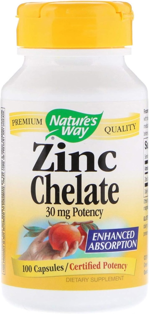 Chelate de zinc 30mg, 100 Nombre (paquet de 2)