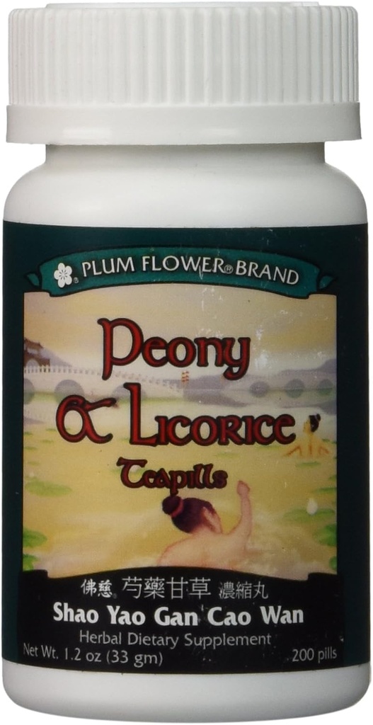 Peony & Licorice Teapills (Shao Yao Gan Cao Wan), 200 ct, Pflaumenblume