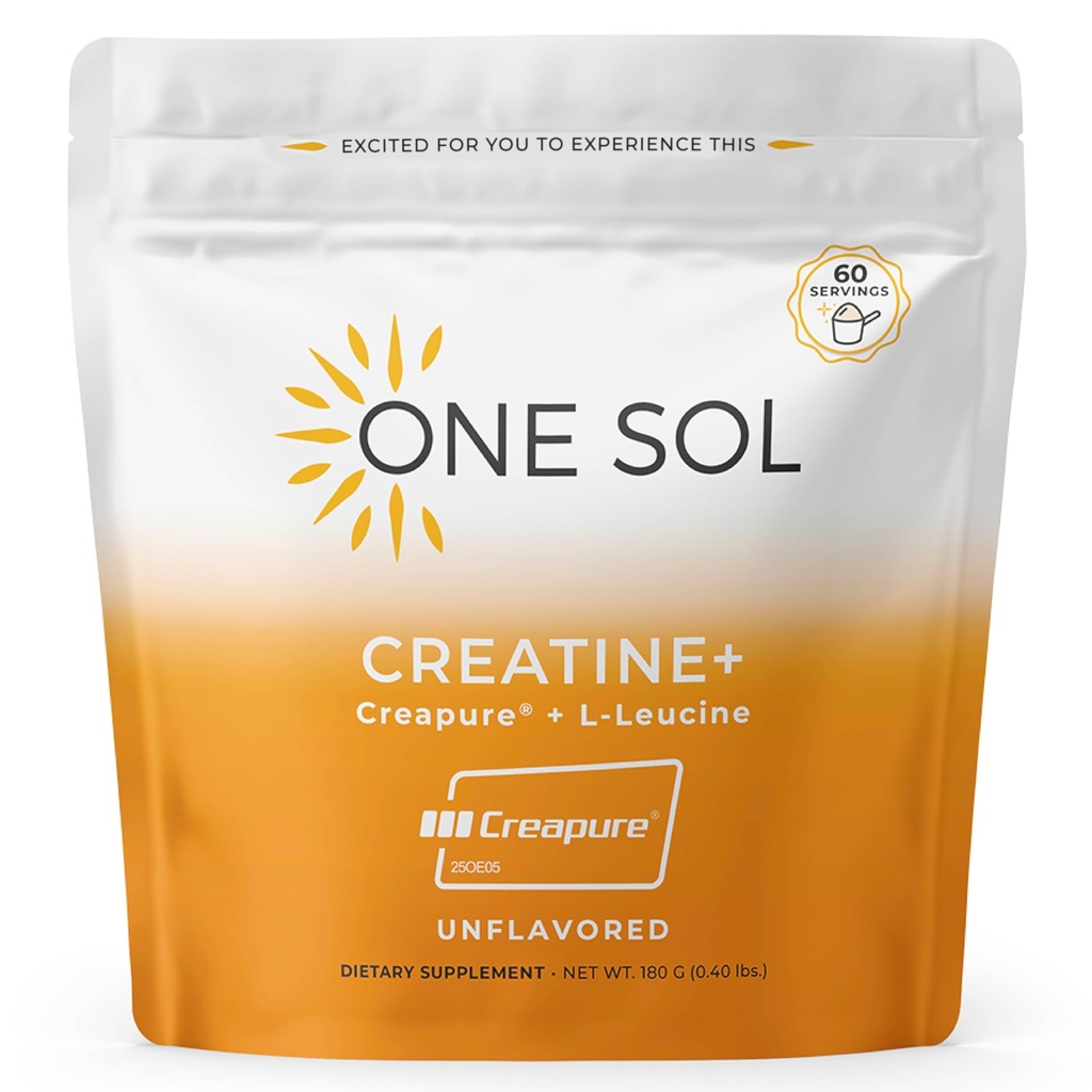 Ein Sol Creatine für Frauen, Alle natürlichen Frauen Kreatin Pulver w Creapure & Leucine, Erhöhen Lean Muskelmasse, Reduzieren Erholung Zeit, fördert Gehirn & Knochen Gesundheit (Unflavored, 60 Portionen)