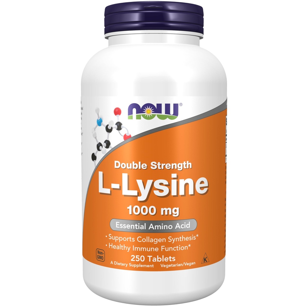 JETZT Nahrungsergänzungsmittel, L-Lysin (L-Lysine Hydrochlorid) 1000 mg, Doppelstärke, Aminosäure, 250 Tabletten