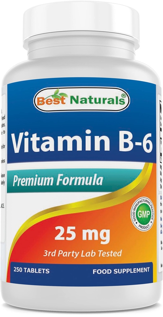 Beste Natürliche Vitamin B-6 25 Mg Tabletten, 250 Zähler