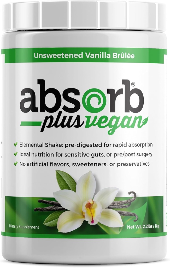 Veganer Elemental Shake – Pulvered Blend, Natürliche Inhaltsstoffe, Non-GMO, Glutenfrei, Organisch gefiedertes Reisprotein - glatte, leicht mischbare Formel (2.2 lbs, Unsweetened Vanilla Brulée)
