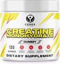 Kreatin Monohydrat-Gummi für Männer & Frauen-5g Kreatin Monohydrat pro Servieren - Vegan,Lemon Flavor, 120 Count.