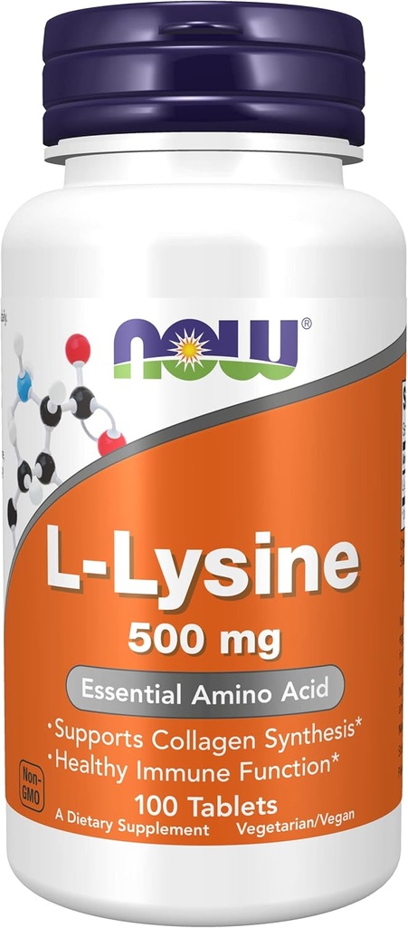 NOW Foods L-Lysine -- 500 mg - 100 Tabletten