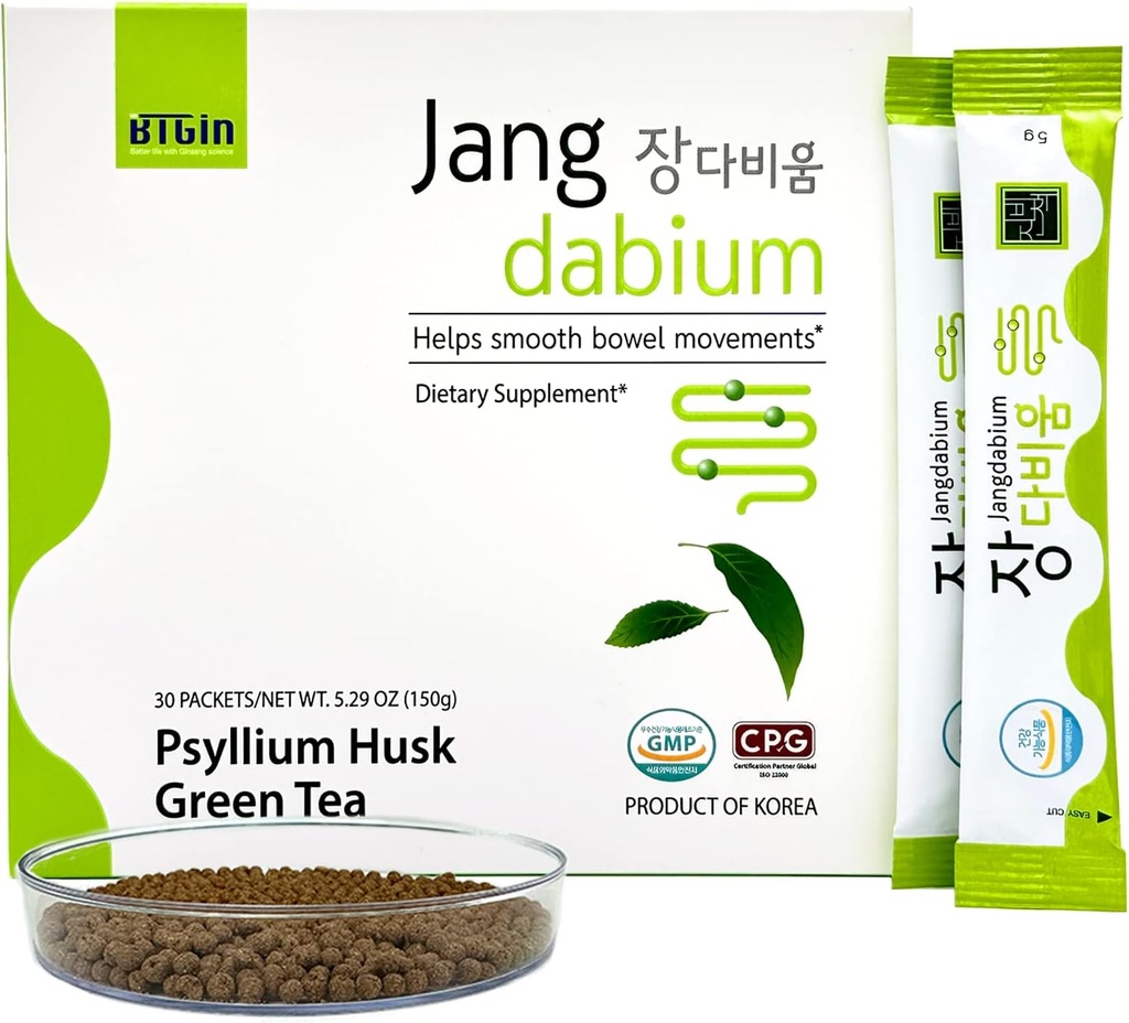 Psyllium Husk Fiber Fish Collagen All-in-One Supplément pour la santé digestive, Colon Cleanse pour soutenir le soulagement de la constipation, une meilleure digestion, Jangdabium 30 Packets