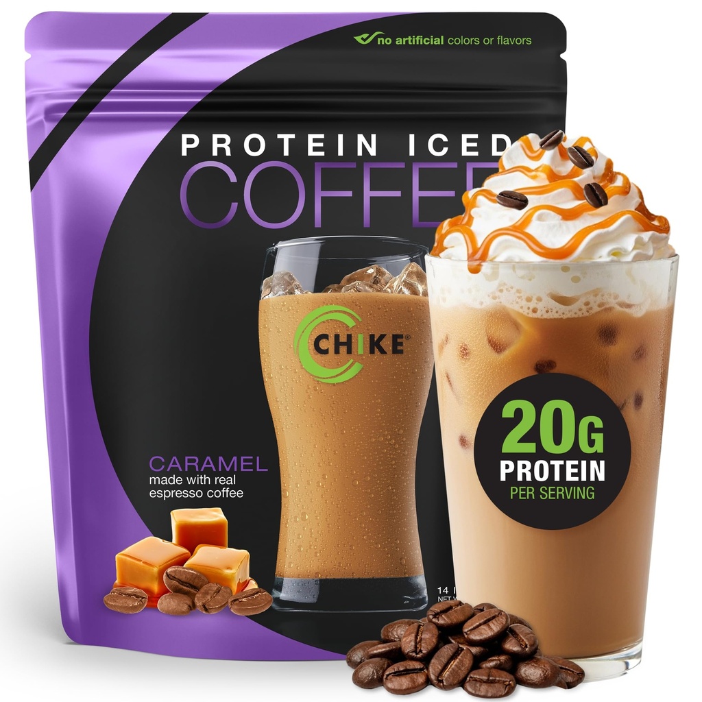 Chike Caramel High Protein Iced Coffee, 20 G Protein, 2 Schüsse Espresso, 1 G Zucker, Keto Friendly und Glutenfrei, 14 Servierungen (14.3 Unze)