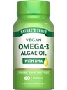 Nature's Truth Vegan Omega 3 Softgels | 60 Count | Algae Ölformel mit DHA | Non-GMO & Gluten Kostenlose Ergänzung