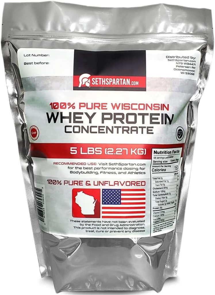 100% reines Whey Protein - 5 LB (2.27 KG) - 30g Protein Per Scoop! - Unflavored Whey Protein - (USA Whey Protein NICHT China Importiert)
