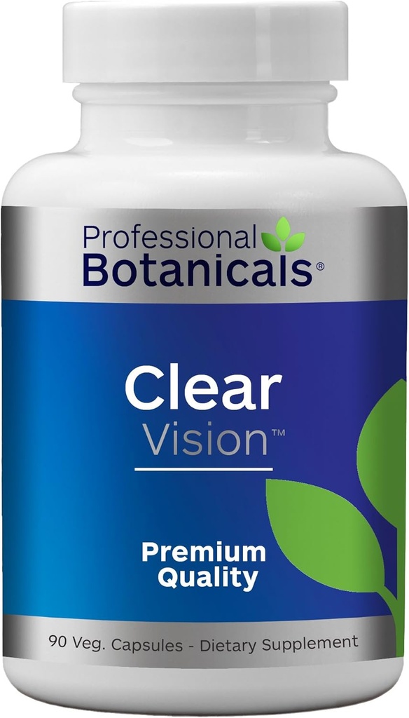 Professional Botanicals Clear Vision Eye Vitamins - Lutein, Zeaxanthin unterstützt Augenfarbe, trockene Augen und Vision Gesundheit – 90 Vegetarische Kapseln