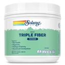 SOLARAY Triple Fiber Powder - Daily Fiber Supplement for Women and Men w/Prebiotics - Gut Health, Occasional Constipation, Digestive Health Support, Unflavored, Vegan, Gluten Free, 30 Portionen, 14oz