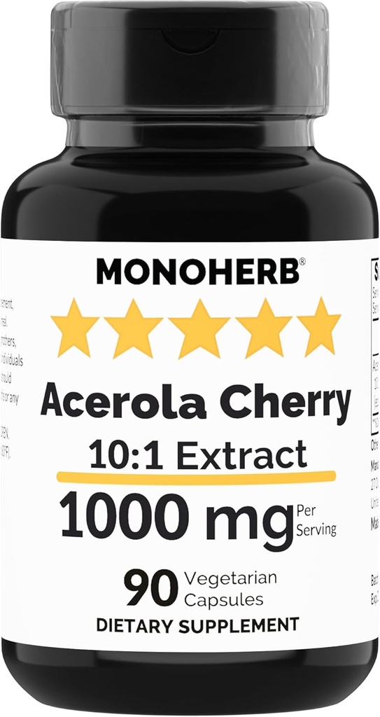 MONOHERB Acerola Kirschextrakt 1000 mg - 90 Kapseln