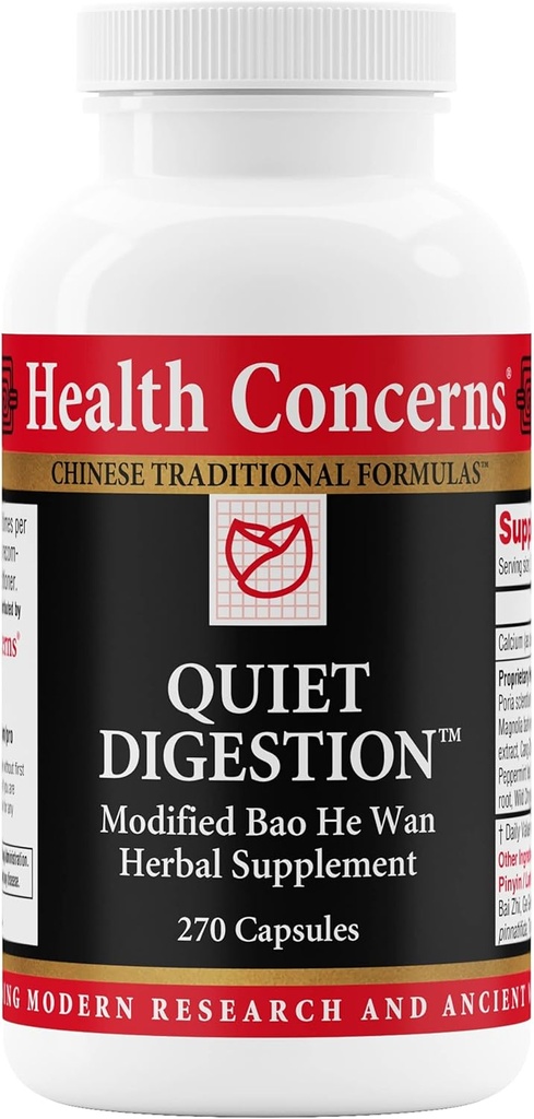 Health Concerns Quiet Digestion – Verdauungshilfe für aufgewühlte Stomach, Gas, & Bloating – Kräuter chinesische Formel mit Bao He Wan – Ergänzung mit Poria, Gerste, & Mangolia Bark - 270 Kapseln