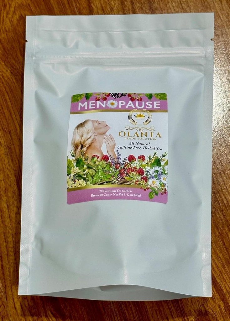 NATURAL MENOPAUSE TEA - pflanzliche Ergänzungen für Frauen, Unterstützt Hormon Balance, Unterstützung, wenn Hot Flashes, Menopause Mischung, Ashwagandha - 20 Premium Teebeutel