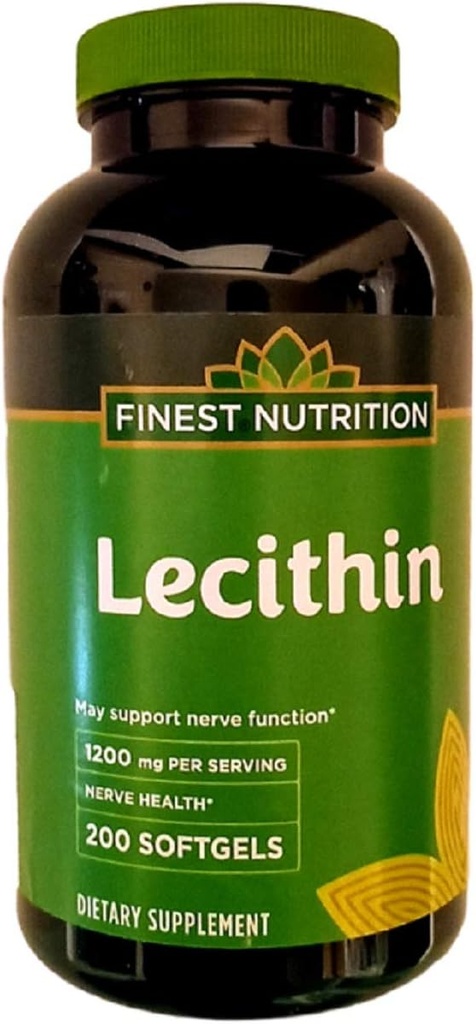 Nutrition Finest Lécithine 1200mg Softgels 200 ea par Finest Nutrition