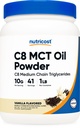 Nutricost C8 MCT Ölpulver 1LB (16oz) Vanille Geschmack - 95% C8 MCT Ölpulver, Best für Keto Diäten, Non-GMO, Glutenfrei