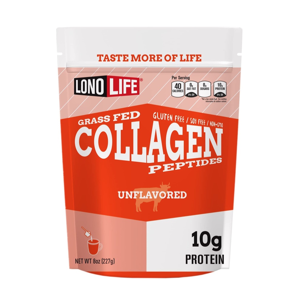 LonoLife - Unflavored Collagen Peptide mit 10g Protein, Paleo und Keto Friendly, 8-Ounce Bulk Container - Packaging May Vary
