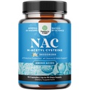 Natures Craft NAC Supplement N-acétyl Cysteine - Vegan High Absorption NAC 600mg par Capsules de service - Précurseur de glutathion pour le nettoyage du foie Detox & Repair Plus Santé pulmonaire - 90 Compte