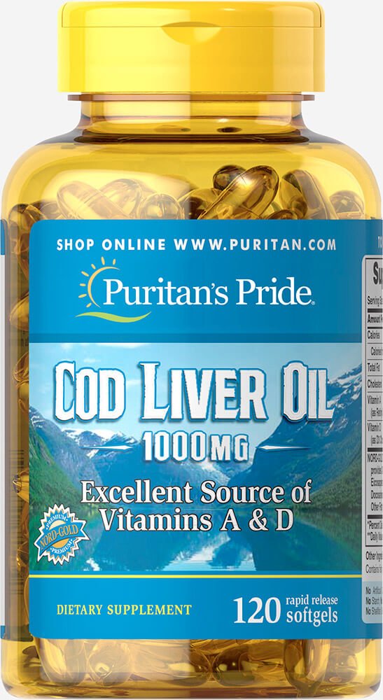 Puritans Pride Cod Liver Öl, 1000 Mg, 120 Count
