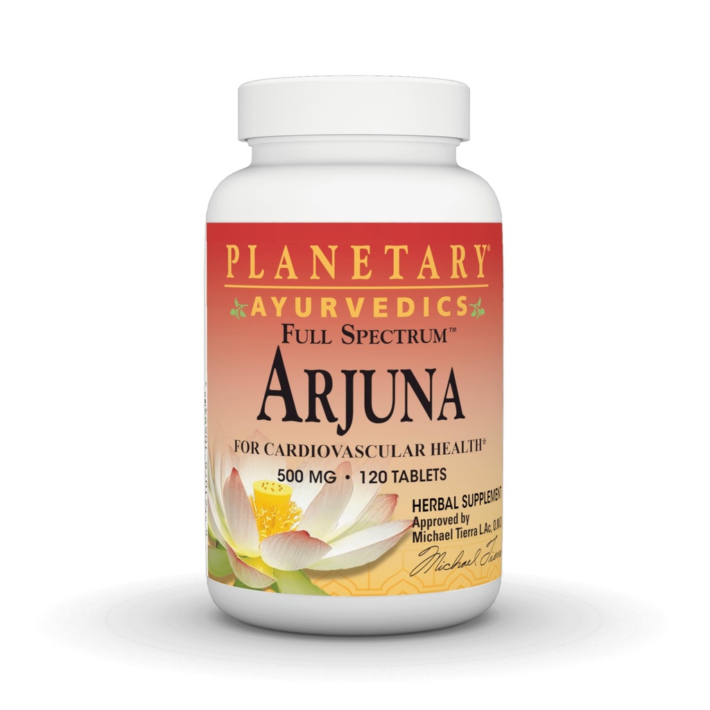 PLANETARY HERBALS Arjuna Full Spectrum Ayurvedic Nahrungsergänzung, 550 Mg, 120 Count