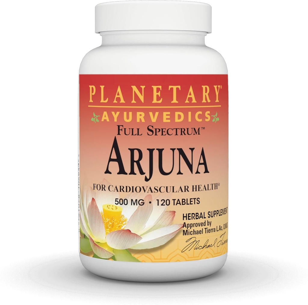 PLANETARY HERBALS Arjuna Full Spectrum Ayurvedic Nahrungsergänzung, 550 Mg, 120 Count