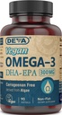 DEVA Vegan Omega-3 DHA-EPA 300MG – Pas de carrageenan, huile non-pêche dérivée des algues, non-OGM, 90 softgels sans gélatine