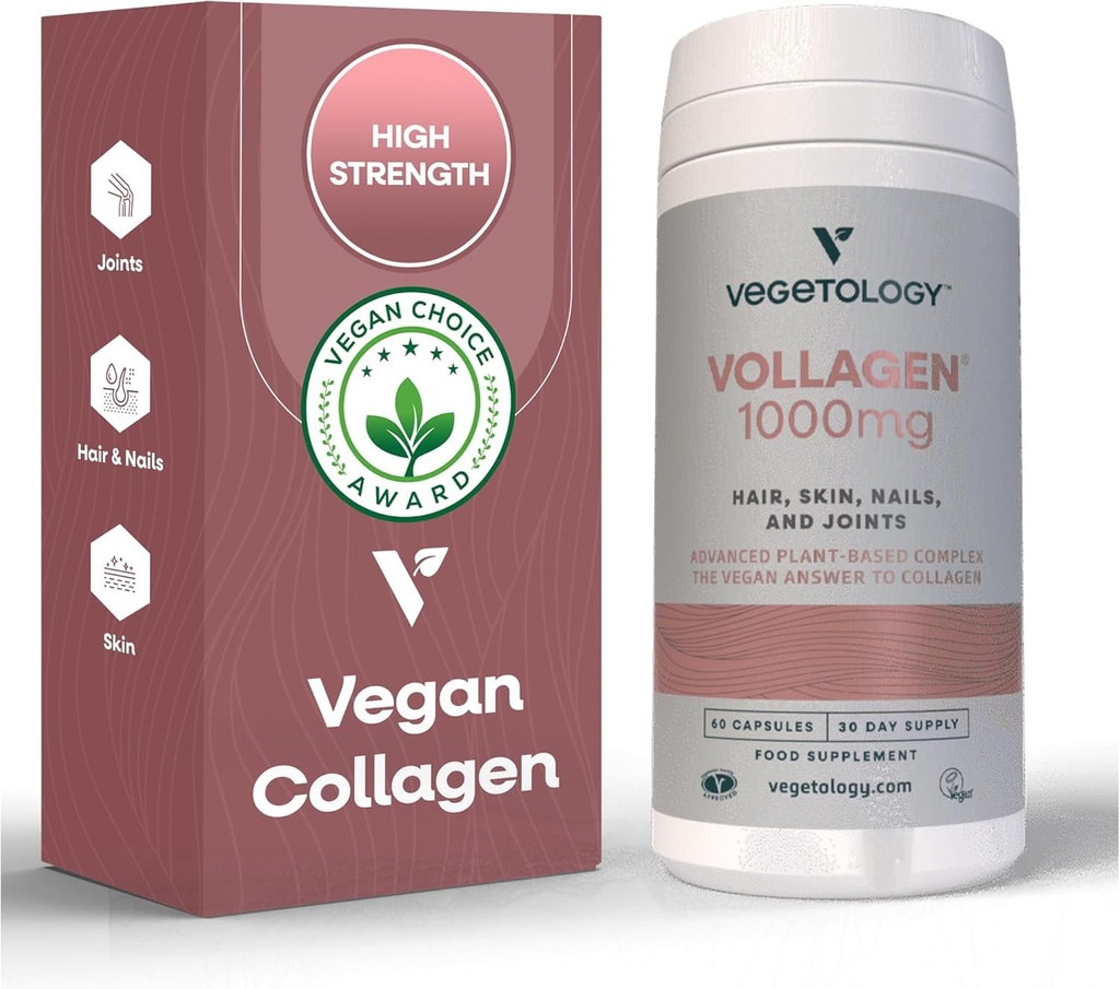 Vollagen Plant Based Complex – Plant Based Protein Alternative zu Collagen – Amazing Hair Skin Nails Supplement – Liefert einen Komplex von Aminosäuren (1000 mg - 60 Tabletten)