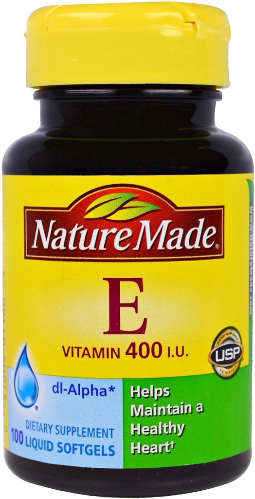 Nature faite vitamine E 180 mg (400 UI) dl-Alpha, supplément alimentaire pour le soutien antioxydant, 100 softgels (paquet de 3)