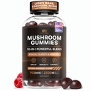 Effective Nutra Mushroom Gummies 2500mg - 10in1 Lion’s Mane, Reishi, Chaga, Cordyceps & More - Focus, Clarity, Memory, Immunity, Energy - Natural Raspberry Flavor, Vegan, Made in USA (90 Count)