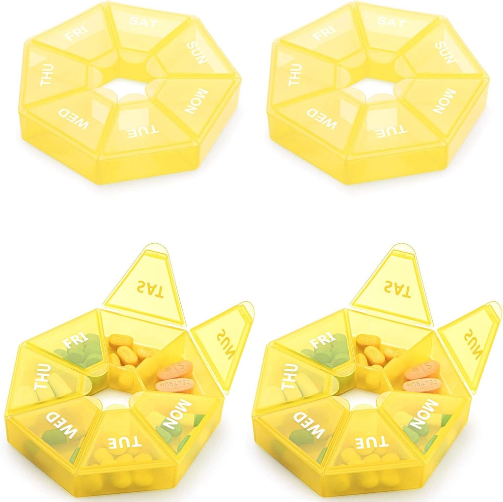 Weekly Pill Organizer Large 7 Day Pill Box Organizer Daily Medicine Case for Vitamin Fish Oil Pills Supplements Arthritis Friendly
