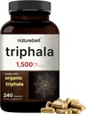 NatureBell Triphala Kapseln Ergänzung, 1.500mg pro Servieren | Hergestellt mit Bio Amla, Bibhitaki, Haritaki Fruchtpulver – Unterstützt Verdauungsgesundheit – Doppelkraft, Non-GMO