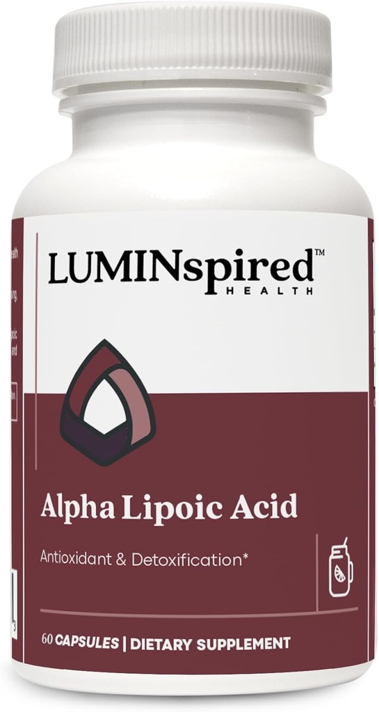 LUMINSPIRED HEALTH Alpha Lipoic Acid 600mg CR mit Biotin 500mcg für bessere Absorption, 60 Vegan Tabletten, unterstützt Antioxidans Funktion, Glucose Metabolismus & Gesunde Nerve Ergänzung, Glutenfrei