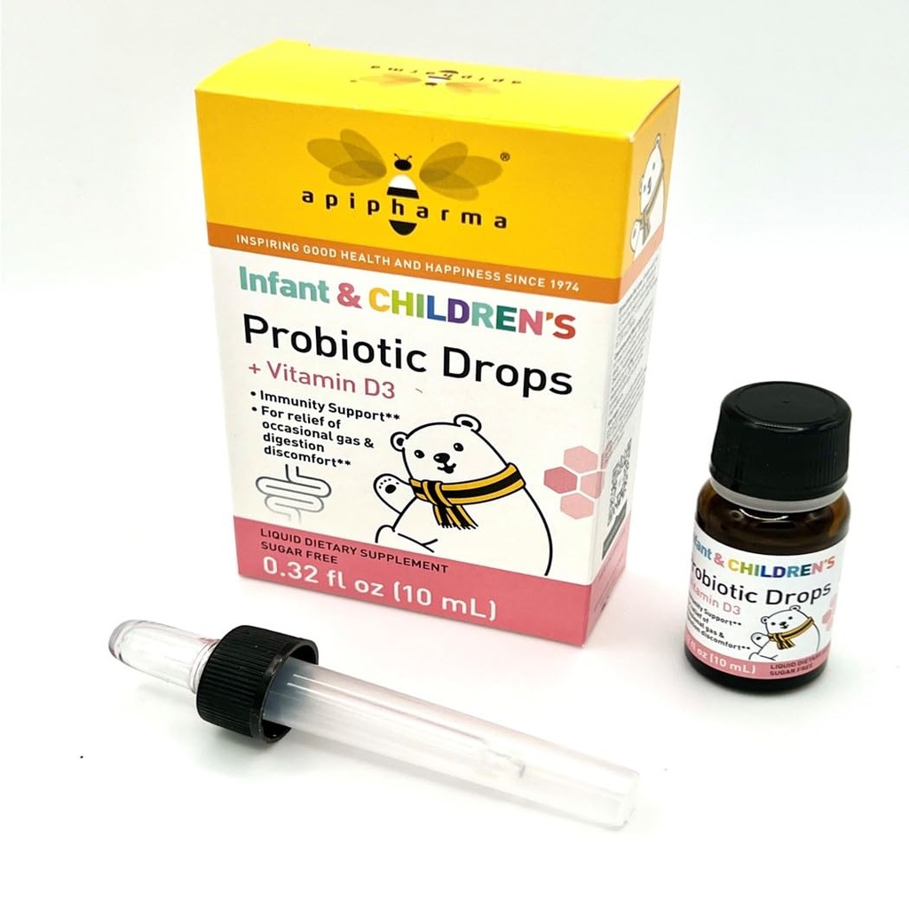 Infant Probiotic Drops mit Vitamin D3 - für Kinder, Kleinkinder & Infants - Verdauungshilfe, Gas & Discomfort Assistenz (0.32oz)