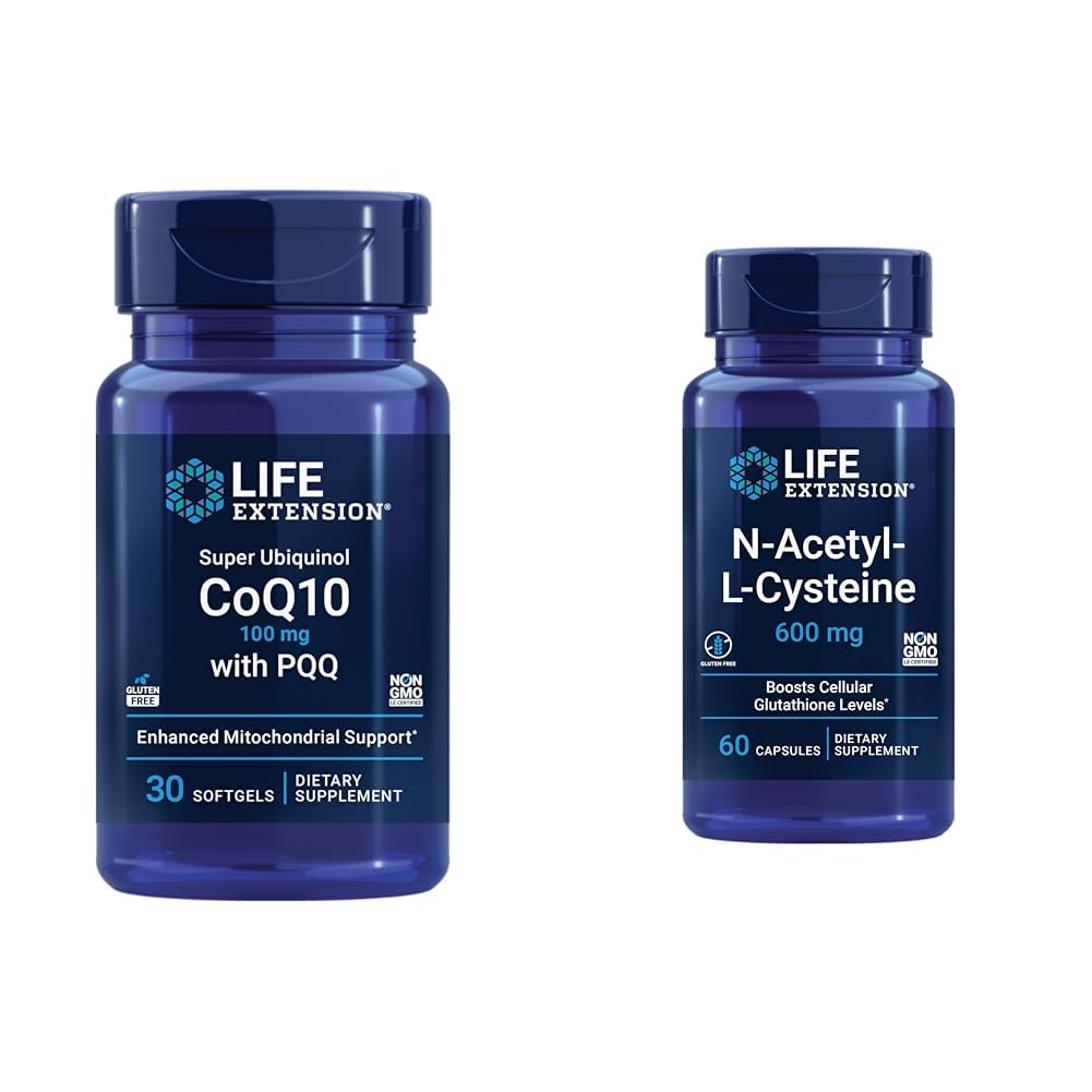 Life Extension Super Ubiquinol CoQ10 mit PQQ, CoQ10, PQQ & N-Acetyl-L-Cystein (NAC), Immun, Respirator, Lebergesundheit