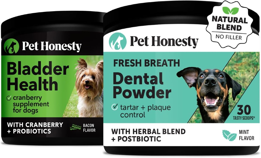 Cranberry Bladder Gesundheit + Dental Pulver für Zähne Reinigung & Plaque Entfernung, Urinary Tract & Bladder Unterstützung für Hunde