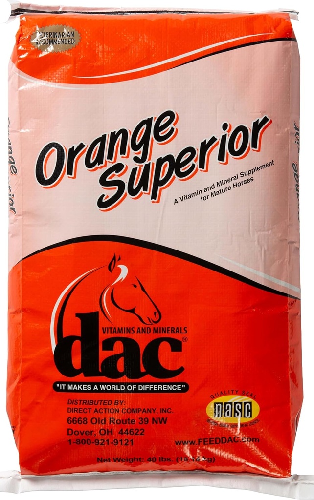 DAC VITAMINS UND MINERALIEN "IT MAKES A WORLD OF DIFFERENCE" Orange Superior 40lbs