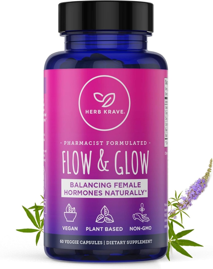 Balance naturelle des hormones pour les femmes - PMS & Ménopause Relief for Cramps, Mood Swings & Night Sweats avec Donq Quai & Black Cohosh pour la ménopause - 60 Capsules Vegan (1 Pack)