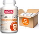 Jarrow Formulas Vitamin D3 125 mcg (5000 IU) - 100 Servierungen (Softgels) - Knochengesundheit, Immununterstützung & Calcium Stoffwechselunterstützung - Vitamin D Supplement - D3 Vitamine - 5000 IU Vitamin D (Pack von 12)