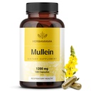 HERBAMA Mullein Blatt Kapseln - 1200mg Mullein Blatt Extrakt für Lung Detox Support - Vegan, Non-GMO Respiratory Lung Cleanse Supplement