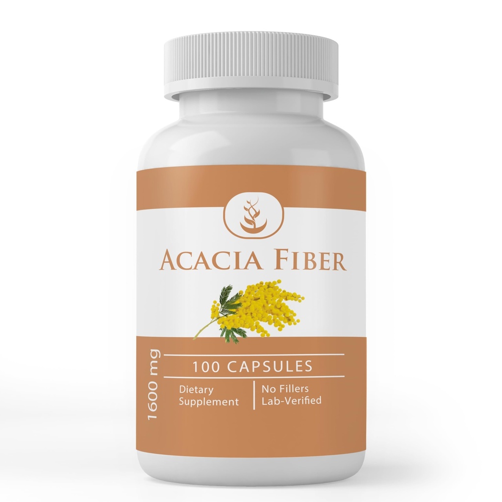 INGRÉDIENTS ORIGINAUX Acacia Fibre, (100 Capsules) Pure, Pas d'additifs ou de remplissages, Labo vérifié