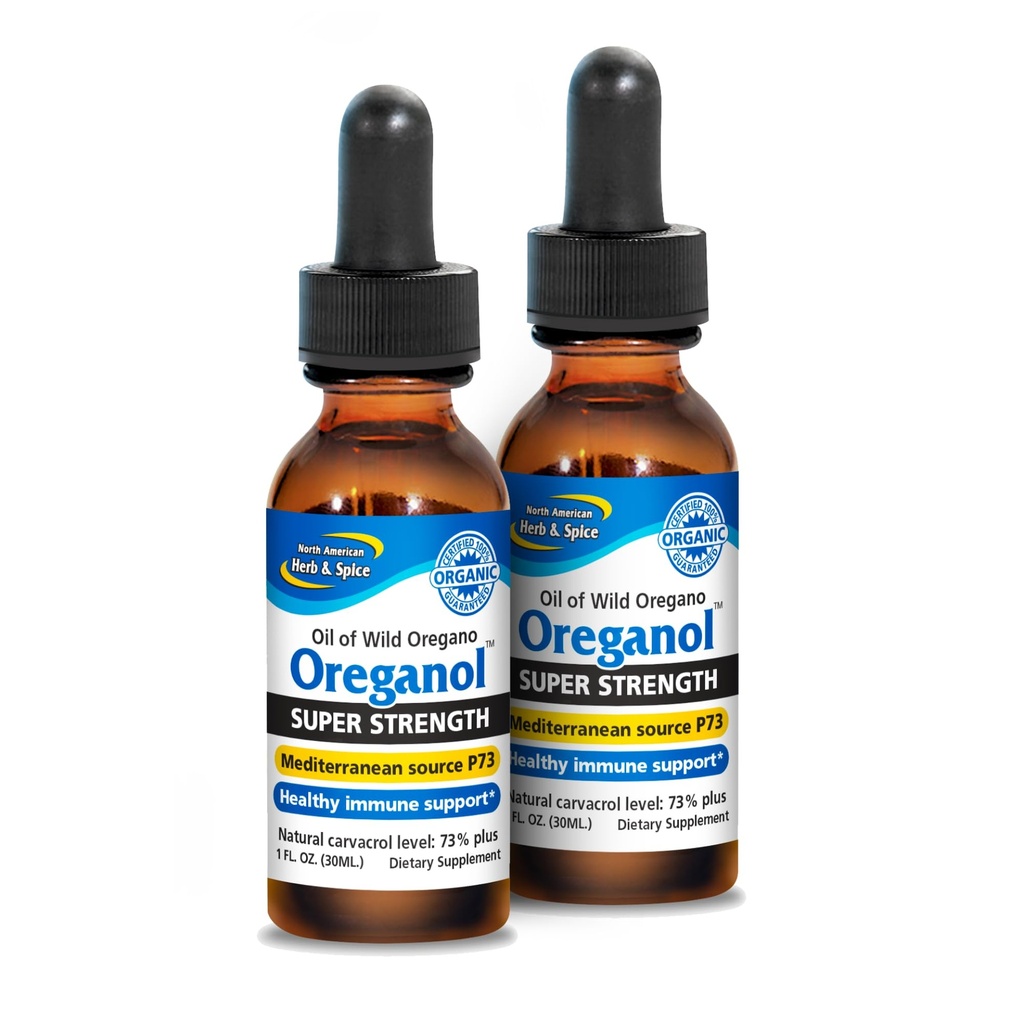 NORTH AMERICAN HERB & SPICE Super Strength Oreganol P73 - Paket von 2, 1 oz - Immunsystem-Unterstützung - Non-GMO, Certified Organic - 864 Total Servings