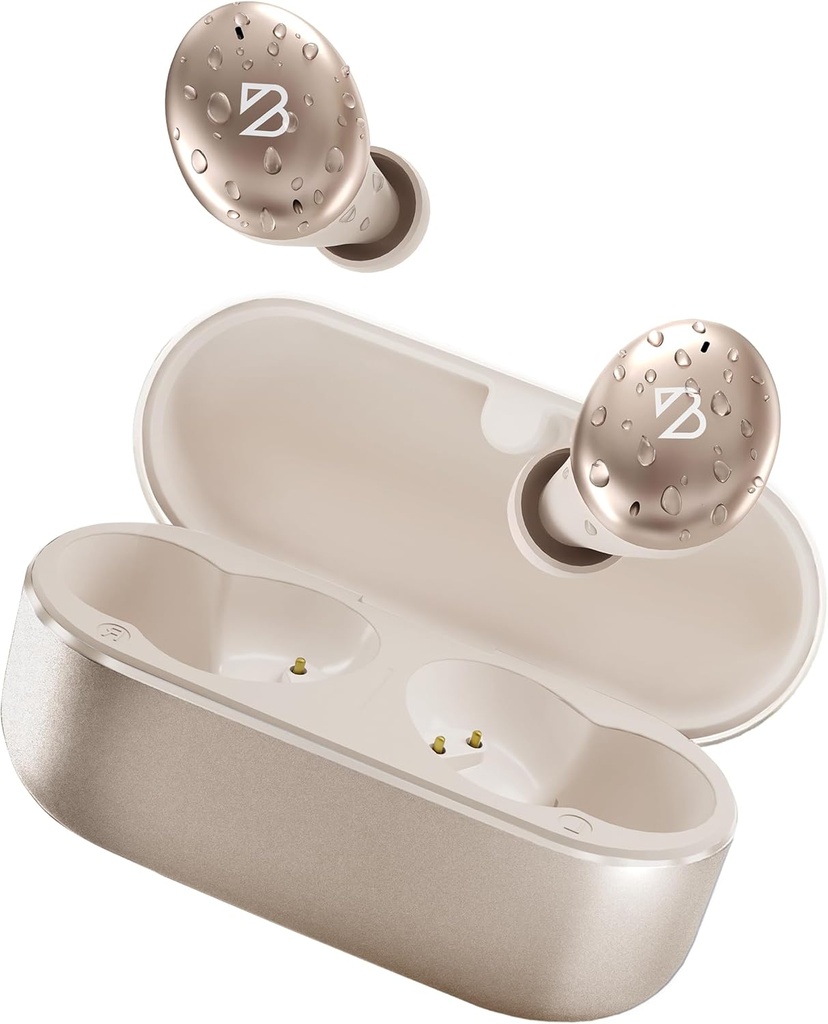 Back Bay Audio Tempo 30 Ecouteurs sans fil pour les petites oreilles - son primé, écouteurs Bluetooth à l'épreuve de la pluie, boutons d'oreille confortables pour les femmes, écouteurs en or Petits canaux d'oreille, écouteurs à batterie longue