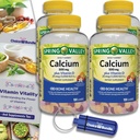 Wählen Sie Bundle Spring Valley Kalzium 500 mg Plus Vitamin D 25 mcg Knochengesundheit Nahrungsergänzungsgummis, 100 Ct 4 pk (400 Gesamt) + Vitamin Guide and Pill Container (6 Artikel)!
