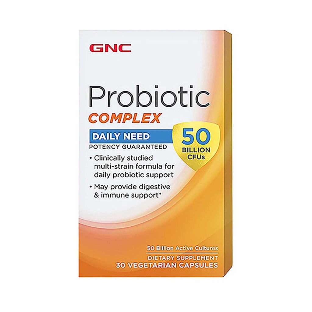 GNC Probiotic Complex Daily Need with 50 Million CFUs.Studié cliniquement multi-train, soutient la santé digestive et immunitaire, Végétarien.