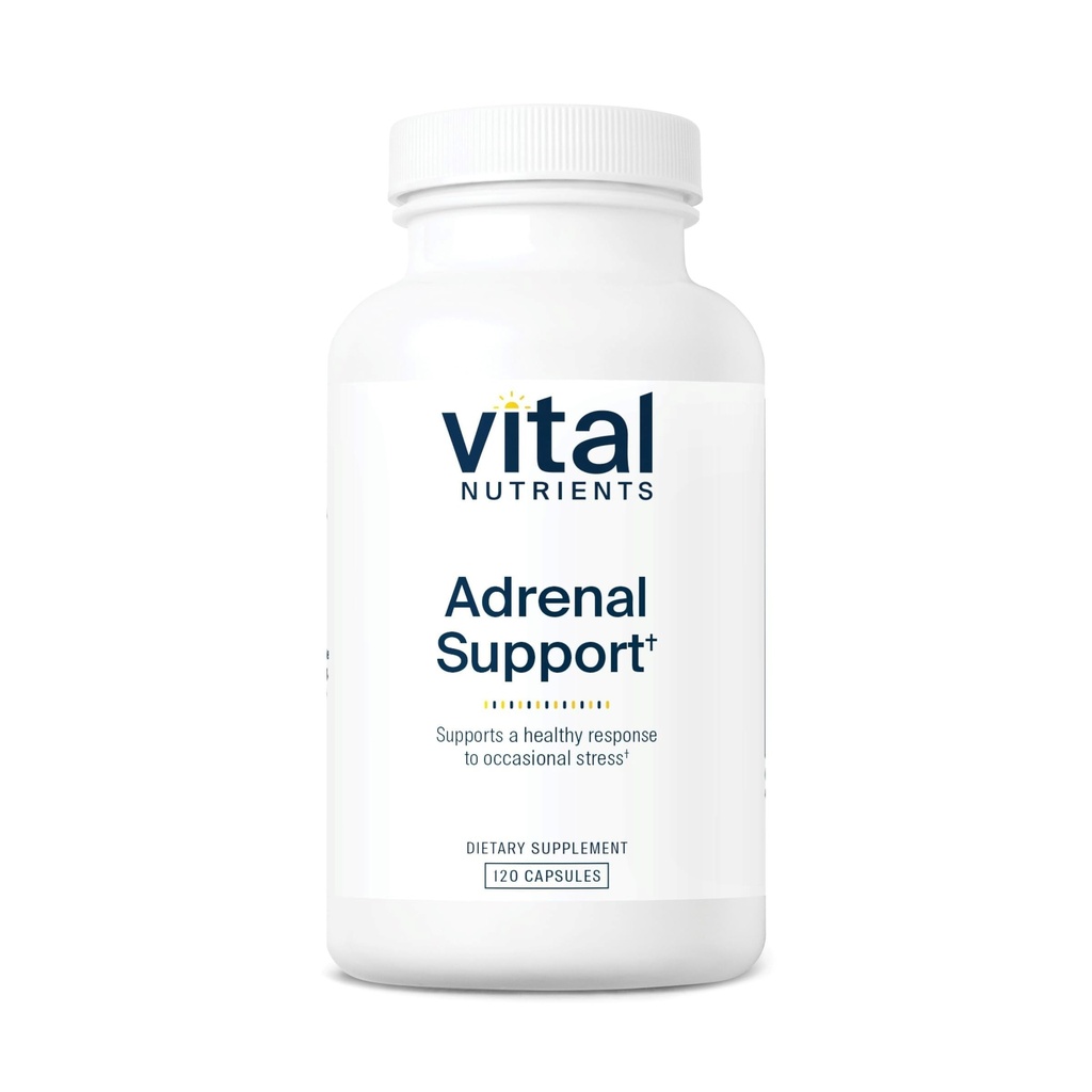 Vital Nährstoffe Adrenal Support | Adrenal Support Supplements für Gland Function und Cortisol Management | Unterstützt Energie- und Stresslevel | Gluten, Dairy, Soy Free | 120 Kapseln